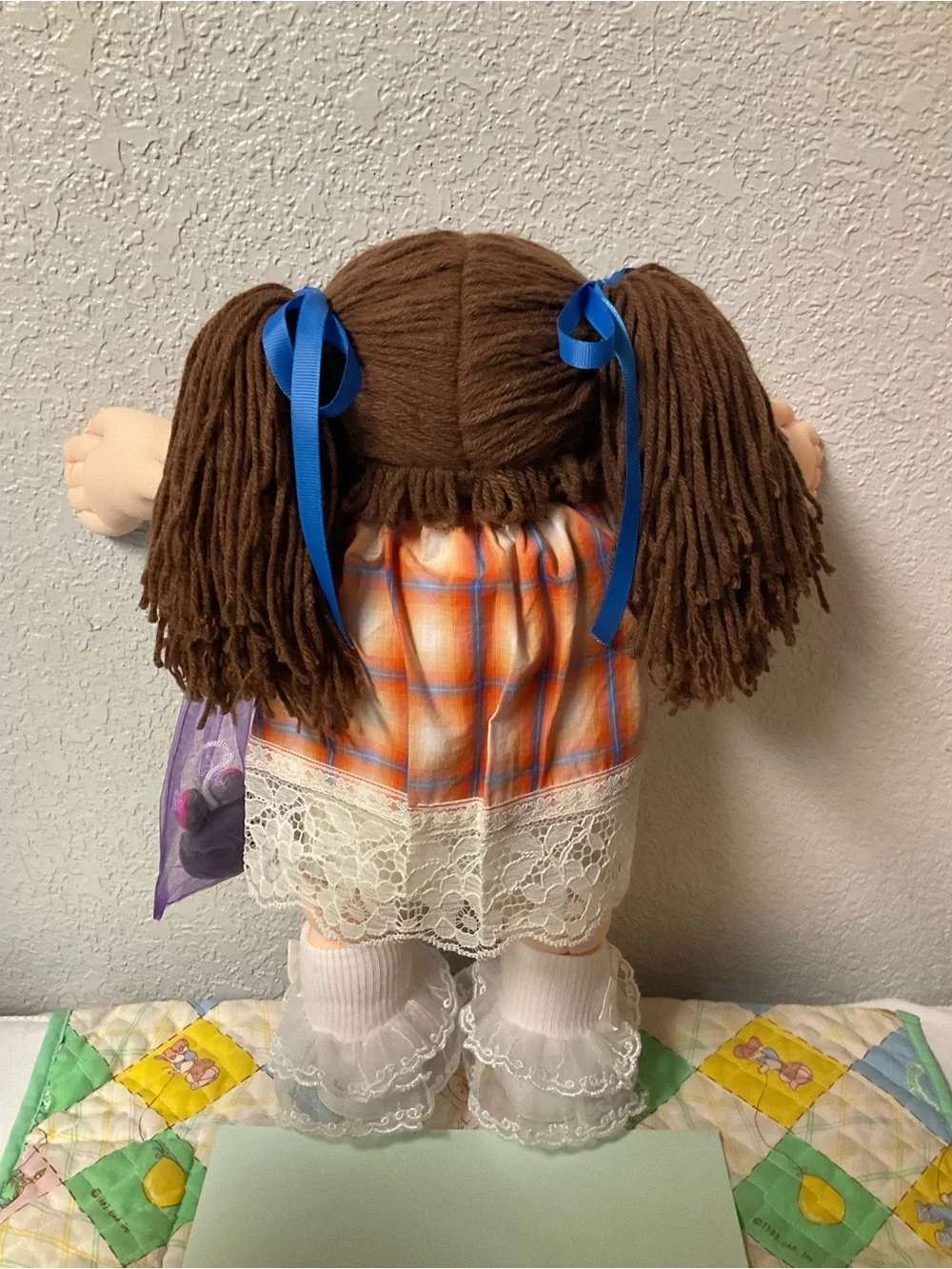 VTG Cabbage Patch Kid Girl Brown Hair Brown Eyes KT Factory Head Mold #5 1988
